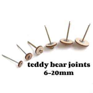 Juego de juntas para ositos de peluche, pasador de chaveta para artistas, suministros para hacer juntas de ositos en miniatura de 6 mm, 8 mm, 10 mm, 12 mm, 15 mm, 18 mm y 20 mm.