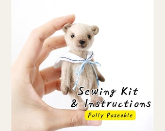 Kit da cucito per mini orsacchiotti, kit artigianale per orsacchiotti fai da te, kit per orsacchiotti in miniatura con istruzioni