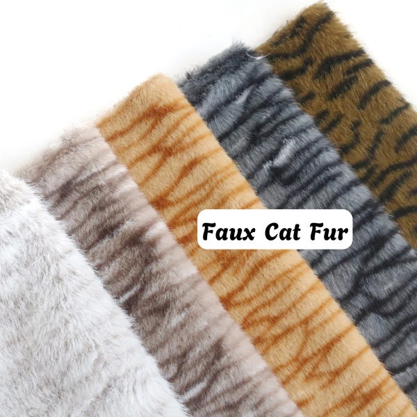 Tabby Print Kunstpelz Tiger Katze Muster Pelzstoff Für Fursuit Cosplay Kuscheltiere B18