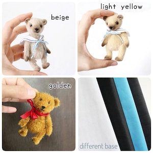 miniature bear fabric long pile mini bear fabric mini faux fur for teddy bear making mini plush fabric bear making A04 image 2