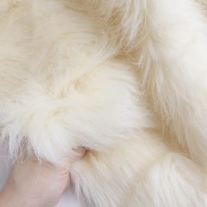 light yellow faux fur shaggy long pile faux fur for teddy bear fursuit cosplay head base fur fuzzy hight pile synthetic fur fabric B13