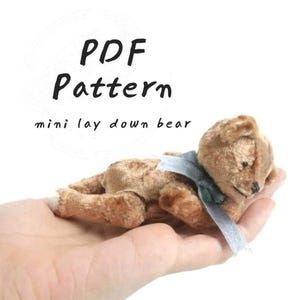 lay down bear sewing pattern mini bear pattern to sew artist teddy bear pattern PDF instant download