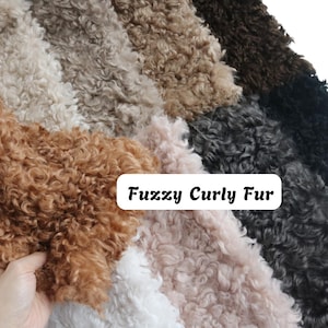 Quality Curly Faux Fur Fuzzy Teddy Bear Fabric For Stuffed Animal Doll Hair B22