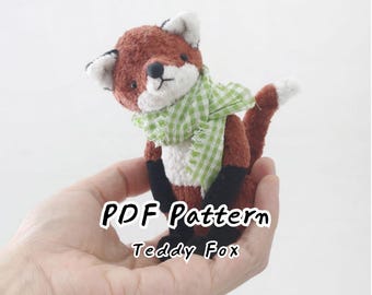 teddy vos naaipatroon gelede vos pluche naaipatroon vos knuffeldieren pdf-patroon vos knuffel