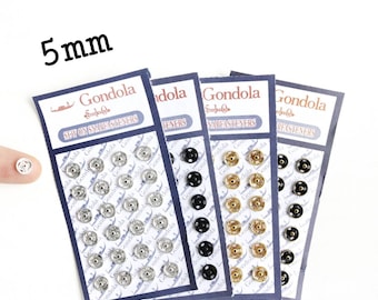 Boutons-pression de 5 mm pour la fabrication de vêtements de poupée, pack de petits boutons-pression mentaux miniatures