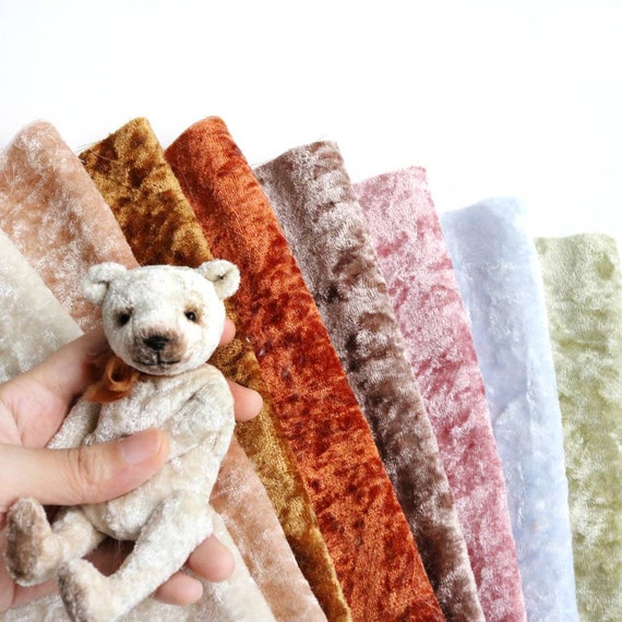 Vintage artist teddy bear fabric velvet ministoff plush miniature soft toy faux fur mini bear fabric A22