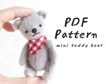 Patron de couture mini ours en peluche modèle artiste ours en