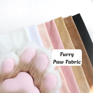 Fursuit tassdynatyg, 4-vägs stretchigt enfärgat Minky för fuffiga, lurviga handtassar M03