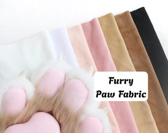 Fursuit-pootkussenstof rekbaar massief nertsmateriaal voor pluizige harige handpootmateriaal