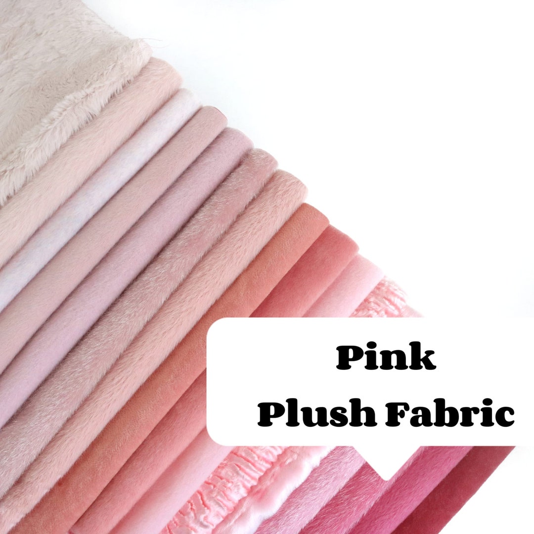 Pink plush doll fabric pink viscose fabric teddy bear making supplies
