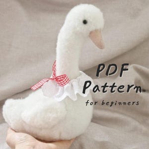 goose plush sewing pattern felt geese pattern to sew goose soft toy sewing pattern for goose plushies stuffed goose pattern