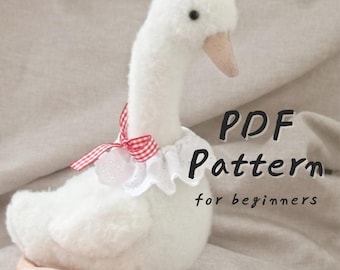 goose plush sewing pattern felt geese pattern to sew goose soft toy sewing pattern for goose plushies stuffed goose pattern