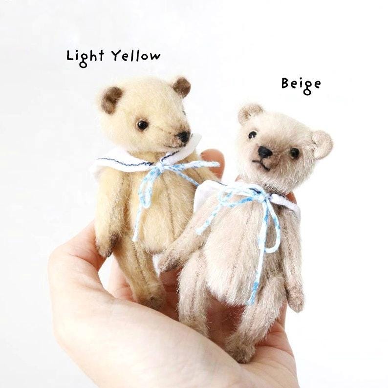 Mini Bär Nähen Kit, Künstler Teddy Bär Craft Kit DIY Miniatur Bär Kits mit Anleitung (Nähanleitung). Bild 3