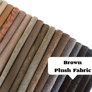 brown plush fabric for stuffed animal making teddy bear fabric soft sculpture fabric mini bear making fabric miniature fabric plushie mohair