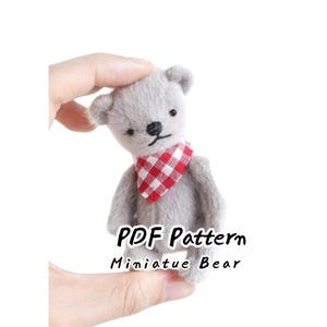 Mini Bear Sewing Pattern, PDF Download, Jointed Miniature Bear Pattern to Sew