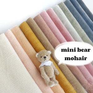 Tela de mohair teñida a mano para osos miniatura, mohair de pelo corto de 3 mm, tejido alemán para osos miniatura, suministros para hacer osos A53