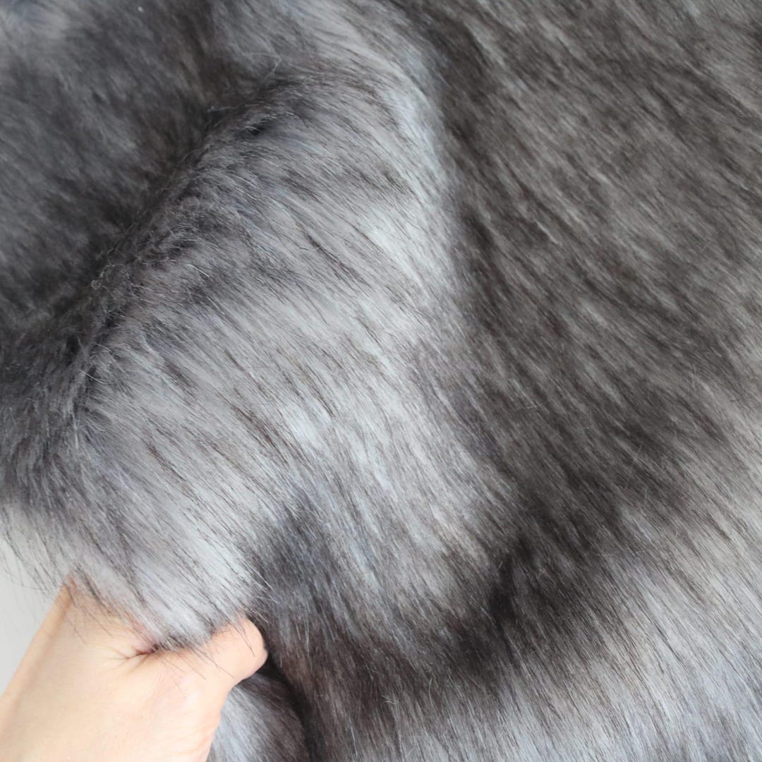 Gray Furry Faux Fur, Grey Fake Wolf Fur for Fursuit, Fur Tail