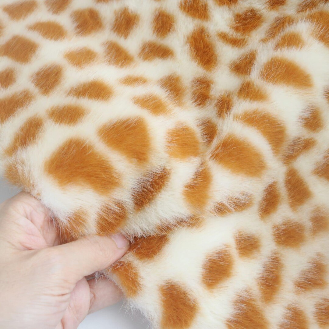キリンフェイクファー キリン柄ファー生地 キリン斑点ファー素材