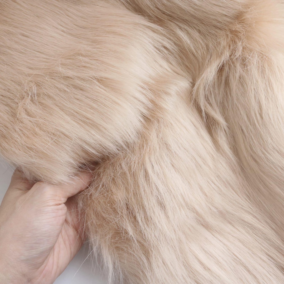 Blonde Faux Fur Solid Shag Long Pile Furry Fursuit Therian Mask Craft ...