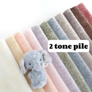 Tejido de felpa suave de 5 mm, pelo corto Minky, mini oso de peluche B02