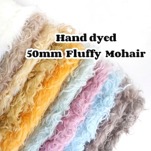 Handdyed Steiff Schulte mohair fabric 50mm mohair bear fabric high pile long curly pile mohair for artist teddy bear making A77