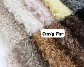 Soft Curly Faux Fur for Teddy Bear, Doll Hair, Stuffed Animal, Curly Lamb Sheep Fleece Fabric  B09