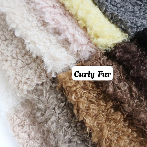 Soft Curly Faux Fur for Teddy Bear, Doll Hair, Stuffed Animal, Curly Lamb Sheep Fleece Fabric  B09
