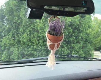 Cintre mini-plante de Macrame pour pare-brise