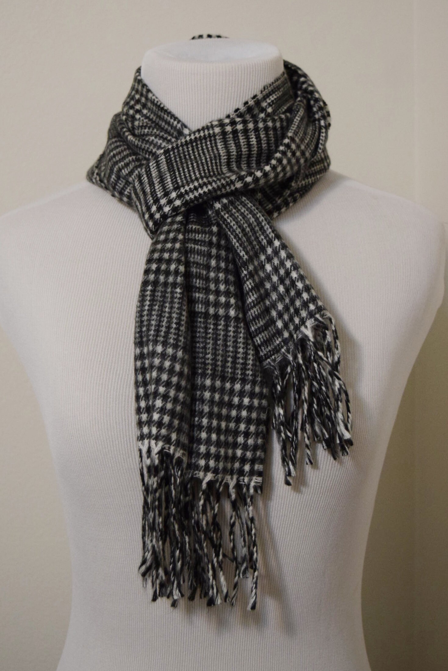 VTG. Christian Dior Monsieur Gray Stripe Plaid Cashmere Scarf Etsy