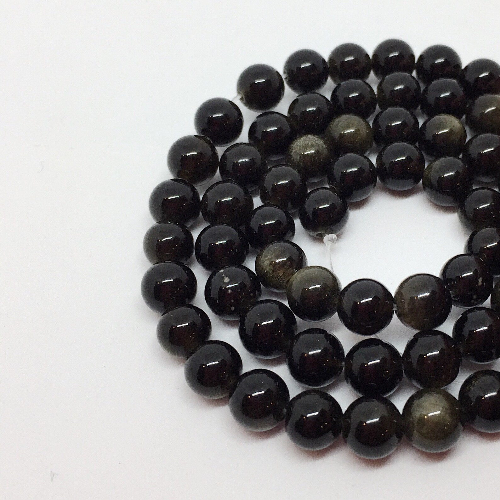 Eagle Eye Stones Smooth Black 6mm Etsy
