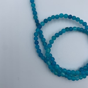 Agate stones - smooth blue - 3mm