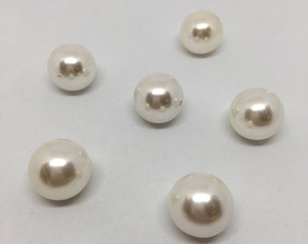 Perles de nacre en vrac - rond blanc - 16mm