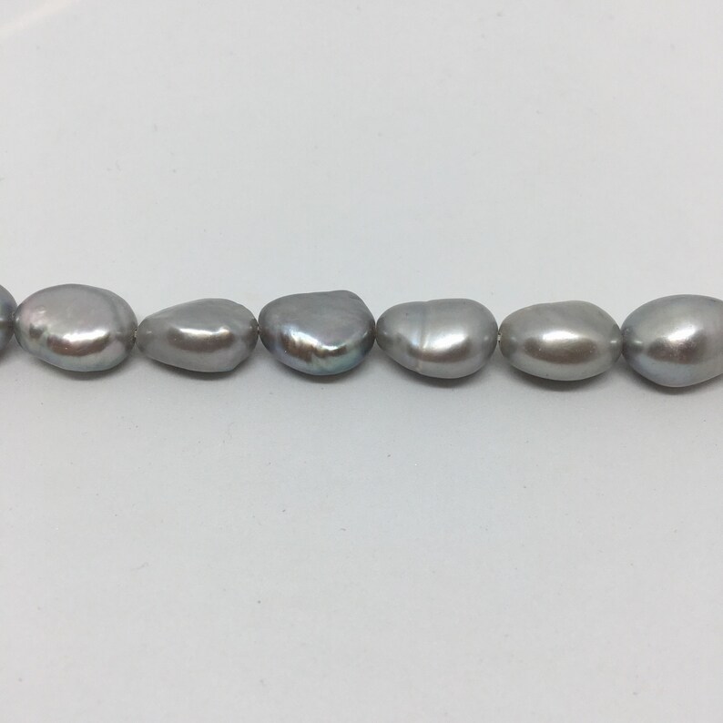 10mm Grey freshwater pearls smooth shiny