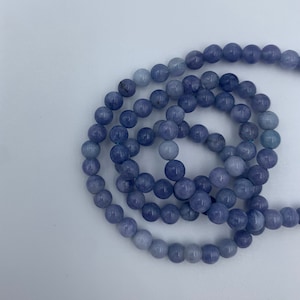 Agate Stones - Smooth Blue - 4mm