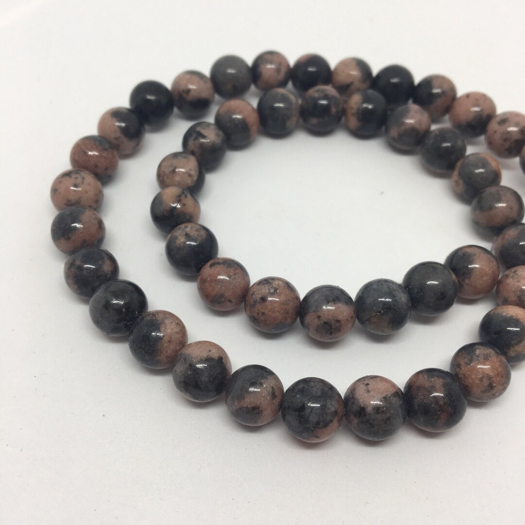 Rhodonite Stones Smooth Marbled Pink/grey Round 8mm - Etsy