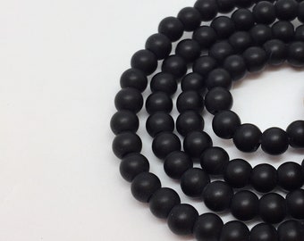 Onyx stones - matte black - 4mm