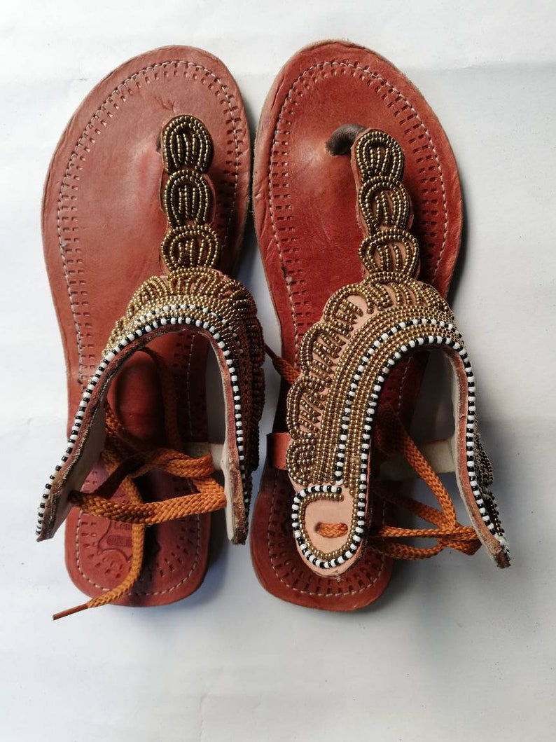 Beaded Masai sandals Christmas gift Leathe ON SALE African Beaded Sandals Beach Sandal Beaded summer Sandals Gift for her Summer wear