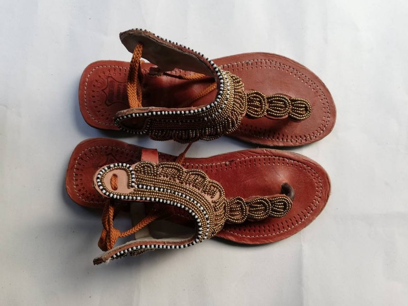 Beaded Masai sandals Christmas gift Leathe ON SALE African Beaded Sandals Beach Sandal Beaded summer Sandals Gift for her Summer wear