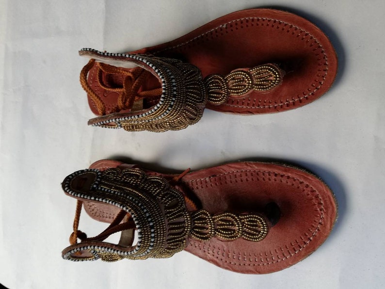 Beaded Masai sandals Christmas gift Leathe ON SALE African Beaded Sandals Beach Sandal Beaded summer Sandals Gift for her Summer wear