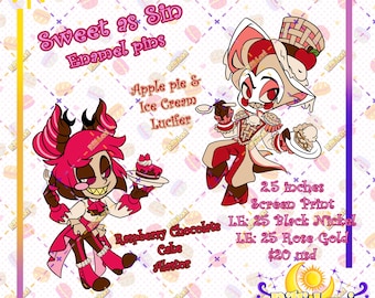 Sweet As Sin Alastor and Lucifer - Hazbin Hotel Enamel Pins