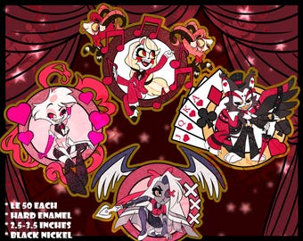 Hazbin Hotel HH Chibi Characters Hard Enamel Pins - Etsy