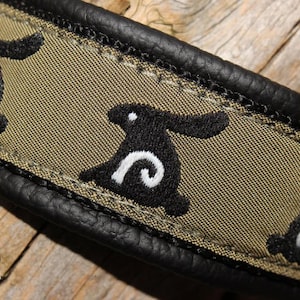Dog Collar Leather with Bunnies, adjustable with quick release Buckle, Design your own dogsartcollar