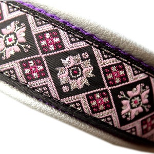 Martingale-Hundehalsband aus Leder, Limited Slip, lila, rosa, silber, zum Selbstgestalten