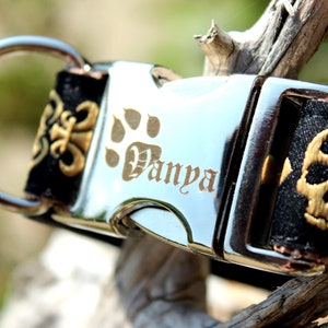 Collier pour chien avec nom et téléphone, boucle gravée, personnalisé sans étiquette, gravé au laser