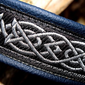 Viking Dog Collar Celtic Knot, Custom Leather Collar with Buckle, Design your own