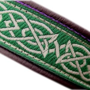 Gothic Dog Collar Leather, Celtic Knots, Buckle Collar with Name, Personalized Gifts