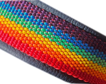 Rainbow Dog Collar, Leather Martingale, Limited Slip, Design your own dogcollar