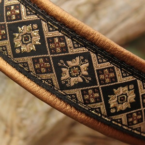Fancy Dog Collar Leather, Fancy, strong metal buckle gold adjustable, with Personalization available