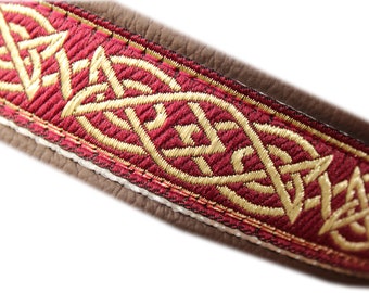 Vikinger Celtic Dog Collar Leather darkbrown, adjustable with quick release Buckle, Design your own dogsartcollar