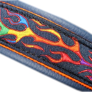 Hundehalsband aus Leder mit Flammen, Martingale Limited Slip, Gestalte Dein eigenes Halsband